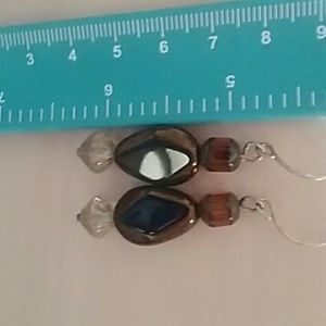 Sterling silver and glass earrings